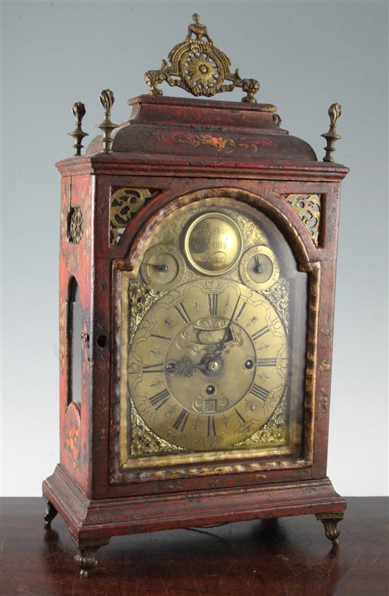 Simonn Araus, Wienn. An 18th century Viennese bracket clock, 20.5in.